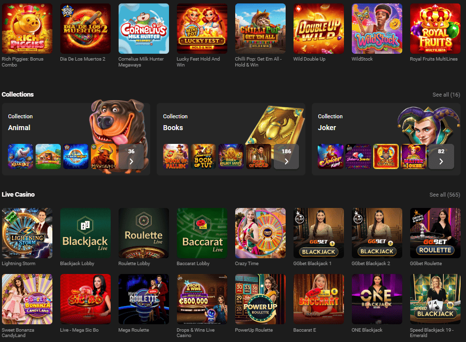 GGBet casino games